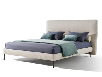 DE-LIGHT - Double bed with upholstered headboard by Twils