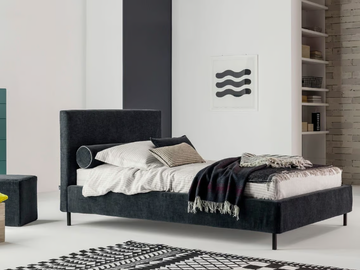 MAX - Single bed with upholstered headboard by Twils