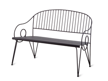 ARIETE - Iron garden bench with back by Unopiù