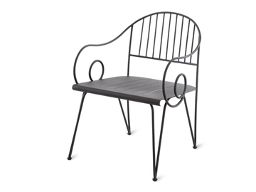 ARIETE - Iron garden chair with armrests by Unopiù