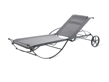 AURORA - Iron sun lounger with castors by Unopiù