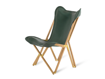 CHELSEA - Folding armchair in teak and leather by Unopiù