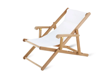CHELSEA - Folding deck chair with teak and cotton armrests by Unopiù