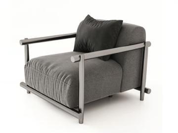 DAVOS - Fabric garden armchair with armrests by Unopiù