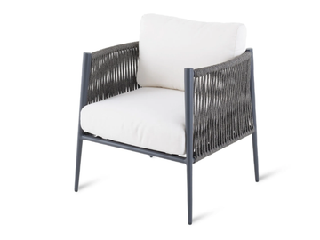 LUCE - Garden armchair in aluminum and polyolefin rope by Unopiù