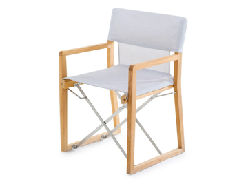 PEVERO - Folding chair in teak and technical fabric by Unopiù