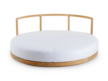 PEVERO - Round garden bed in acrylic fabric and teak by Unopiù