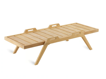 SYNTHESIS - Low stackable rectangular teak coffee table by Unopiù