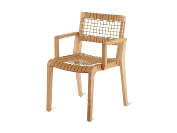 SYNTHESIS - Teak chair with armrests by Unopiù