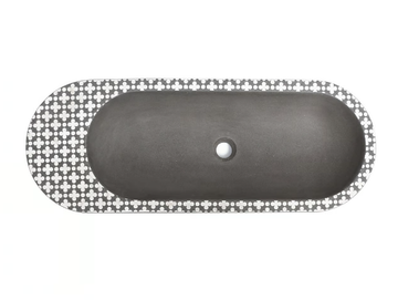 HOLYWATER - Countertop oval cement washbasin by URBI et ORBI