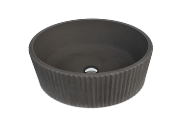 SIMAN - Countertop round concrete washbasin by URBI et ORBI