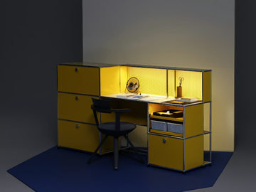 USM HALLER E - Sectional office desk with drawers by USM
