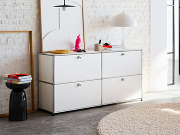 USM HALLER - Modular steel sideboard with flap doors by USM