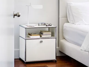 USM HALLER - Rectangular steel bedside table by USM