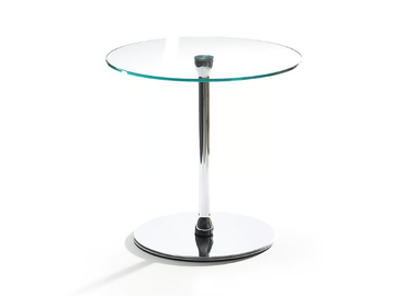 CALICE - Round glass coffee table and metal base by VAGHI