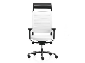 EXPO 15 - Height-adjustable leather office chair with headrest by VAGHI