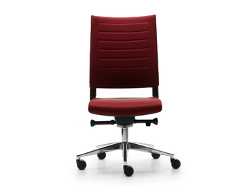 EXPO LIGHT LUSSO - Swivel height-adjustable upholstered leather office chair by VAGHI