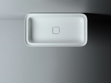 CAMEO - Countertop rectangular single ceramic washbasin by Valdama