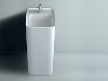 CAMEO - Freestanding ceramic washbasin with face wall/floor drainage by Valdama