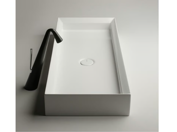 CUT - Countertop rectangular single ceramic washbasin by Valdama