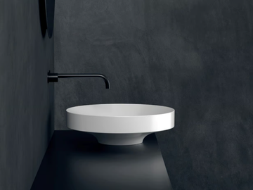 OCCHIO - Countertop round ceramic washbasin by Valdama