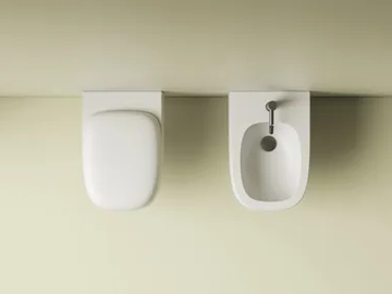 SEED - Contemporary style wall-hung rimless ceramic toilet by Valdama