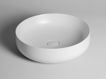 SEED - Countertop round single ceramic washbasin by Valdama