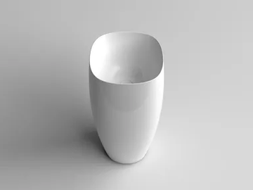 SEED - Freestanding single ceramic washbasin by Valdama
