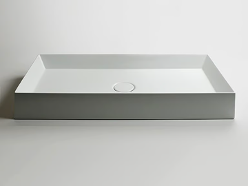 TRACK - Countertop rectangular single ceramic washbasin by Valdama