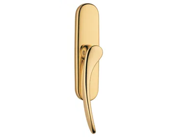 H198 MIZAR - Brass window handle on back plate by Valli