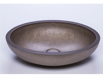 DOLCE OVAL TEXTURE GOLD - Countertop oval resin washbasin by Vallvé
