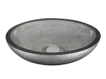 DOLCE OVAL TEXTURE PLATINUM - Countertop oval resin washbasin by Vallvé