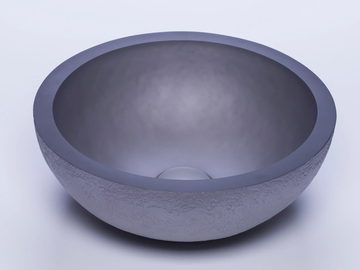 DOLCE ROUND TEXTURE PLATINUM - Countertop round resin washbasin by Vallvé
