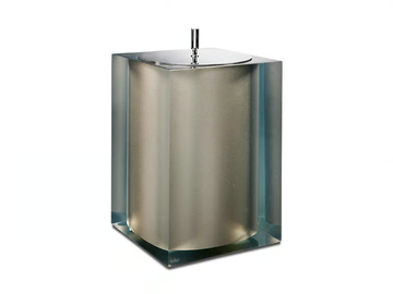 PLATINUM GLOSS - Resin bathroom waste bin by Vallvé