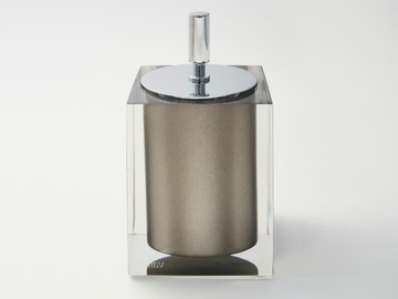 PLATINUM GLOSS - Resin cotton swab holder with lid by Vallvé