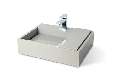 SMALL - Countertop rectangular resin washbasin by Vallvé