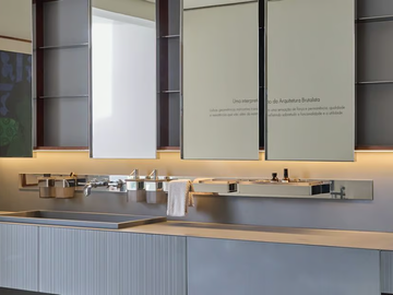 SS - Steel bathroom wall shelf by Vallvé