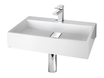 STRIPE - Wall-mounted rectangular resin washbasin by Vallvé