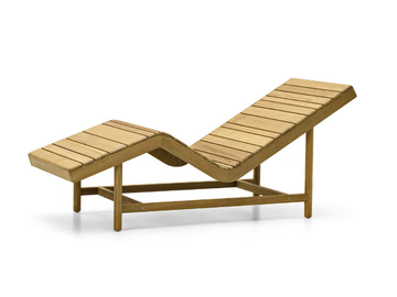 BARCODE - Teak sun lounger by Varaschin