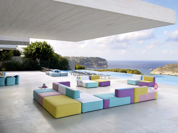 BELT - Modular fabric garden sofa by Varaschin