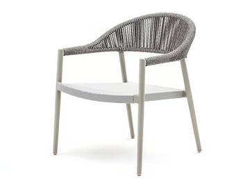 CLEVER LOUNGE - Garden stackable powder coated aluminium easy chair with armrests by Varaschin