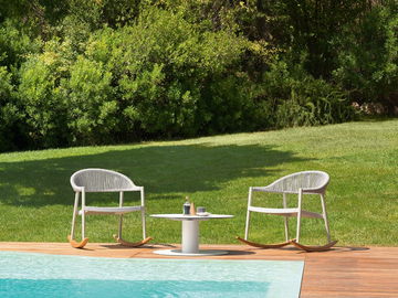 CLEVER LOUNGE - Rocking garden fabric easy chair with armrests by Varaschin