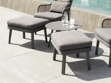 EMMA - Rectangular fabric garden footstool by Varaschin