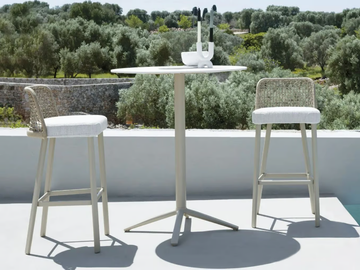 EMMA - Round aluminium high table by Varaschin