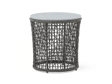 EMMA - Round powder coated aluminium garden side table by Varaschin