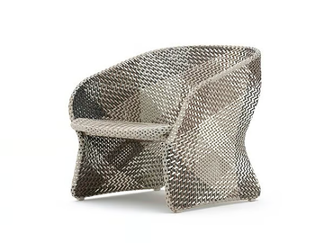 MAAT - Synthetic fibre garden armchair with armrests by Varaschin