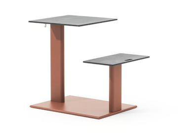 PLINTO SIT&EAT - Garden table with integrated seat in aluminum and hpl by Varaschin