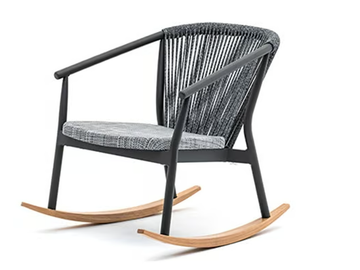 SMART - Rocking powder coated aluminium easy chair with armrests by Varaschin