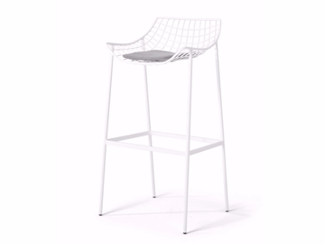 SUMMER SET - High steel stool with footrest by Varaschin
