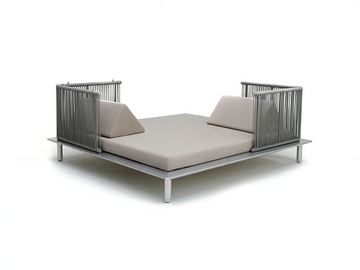 SUNMOON VIS A VIS - Acrylic and aluminium garden bed by Varaschin
